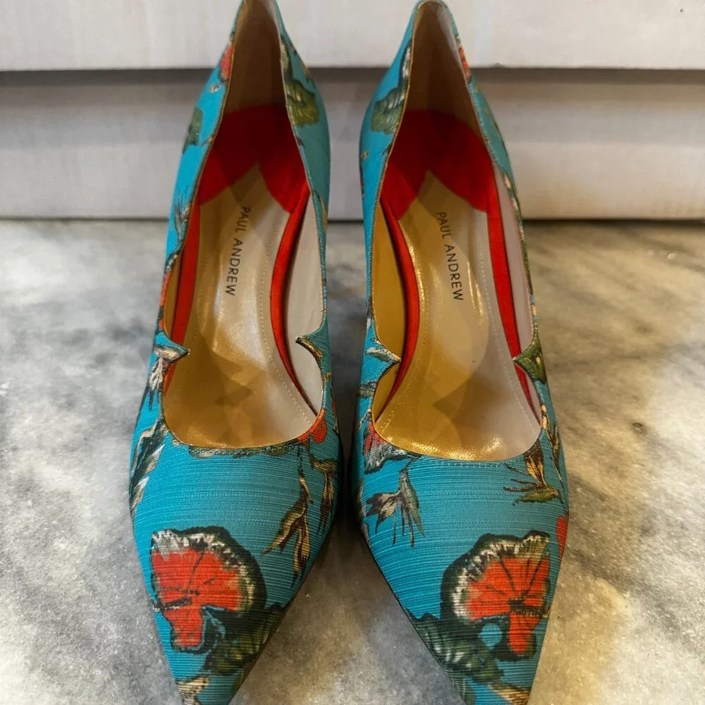 Paul Andrew Womens sz 41.5 Floral Botanical Pumps Fantastic! - Picture 2 of 6
